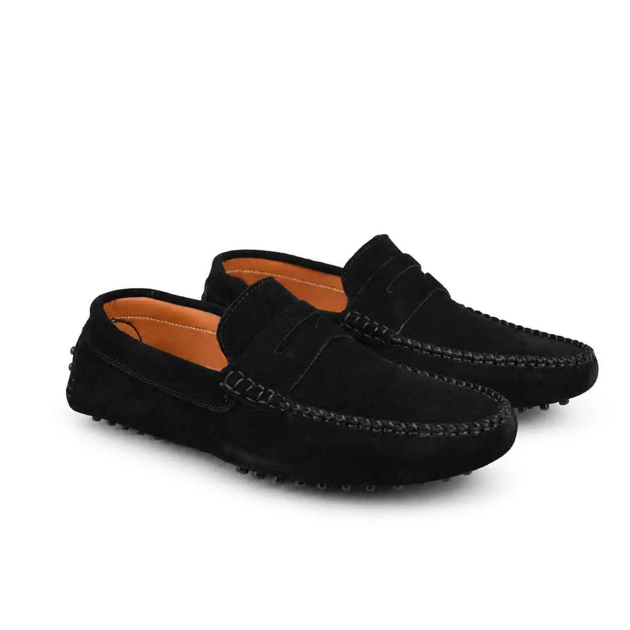 Moccasin pour homme confort 003-5noir daim miniature